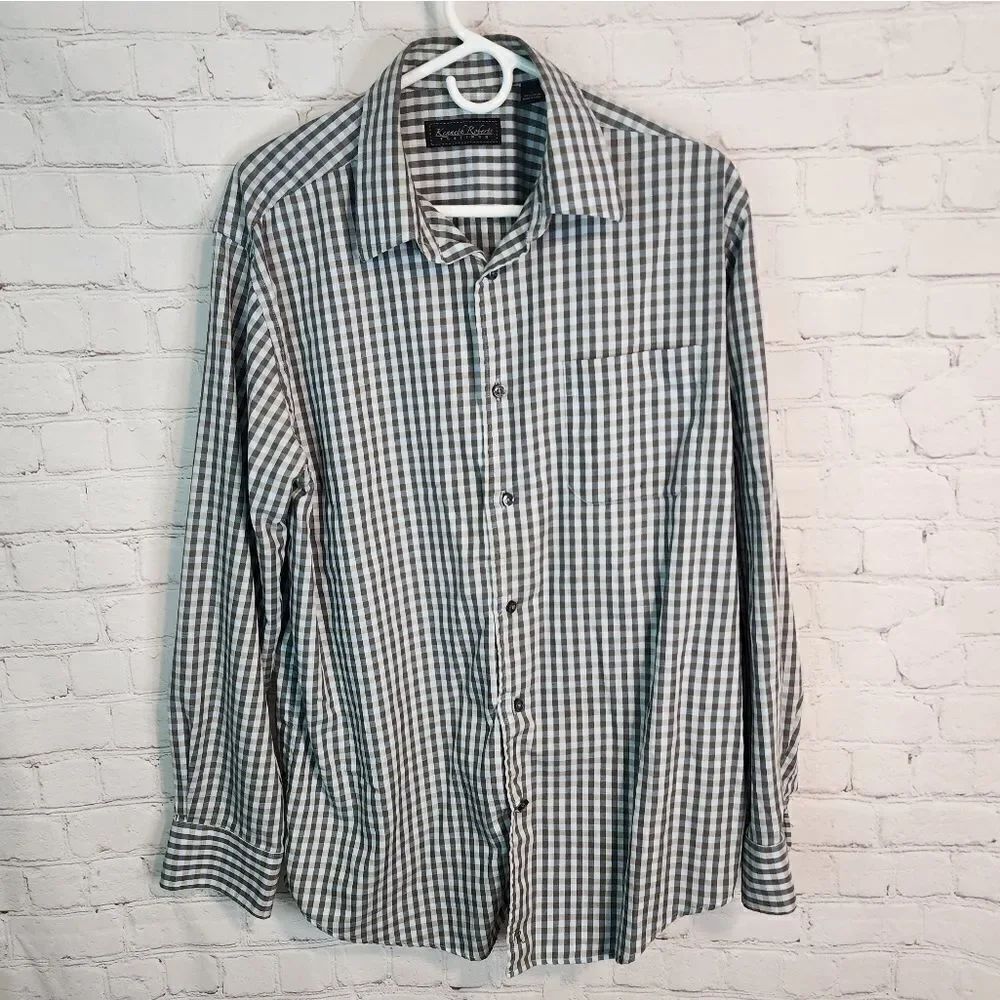 Men's Kenneth Roberts Platinum longsleeve button-down shirt, size Large